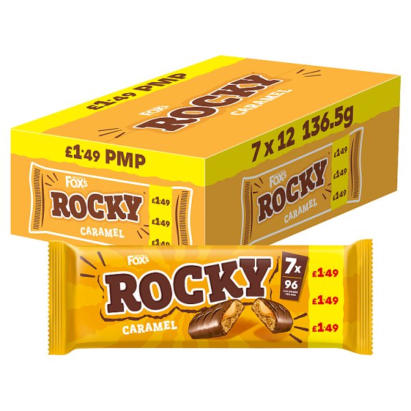 Fox's Rocky Caramel Biscuit Bars 136.5g — Pack of 12