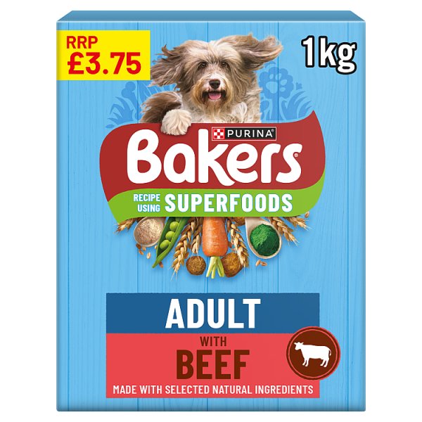 BAKERS Superfoods Beef with Vegetables Dry Dog Food 1kg