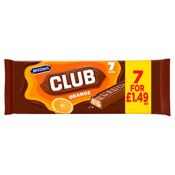 McVitie's Club Orange 7-Bar Multipack — Pack of 12