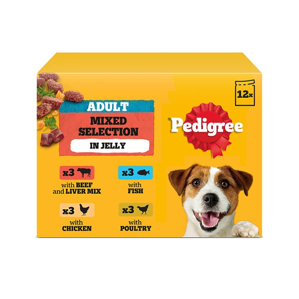 PEDIGREE Adult Wet Dog Food Mixed Selection in Jelly 12 x 100g Pouch