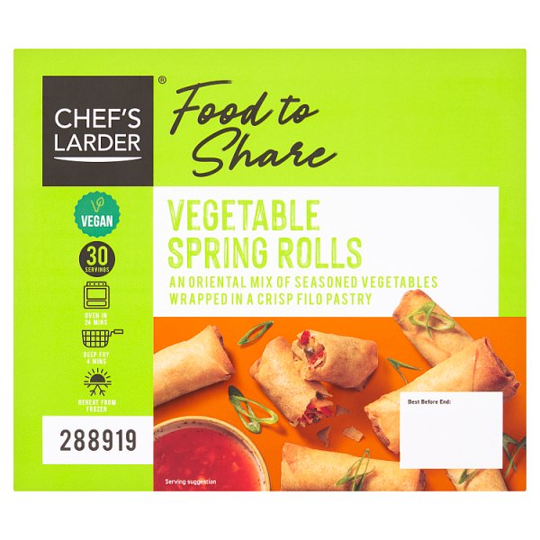 Chef's Larder Food to Share Vegetable Spring Rolls 600g