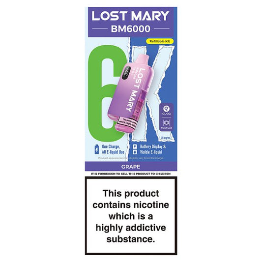 Lost Mary BM6000 Refillable Pod Kit - 20mg - Grape