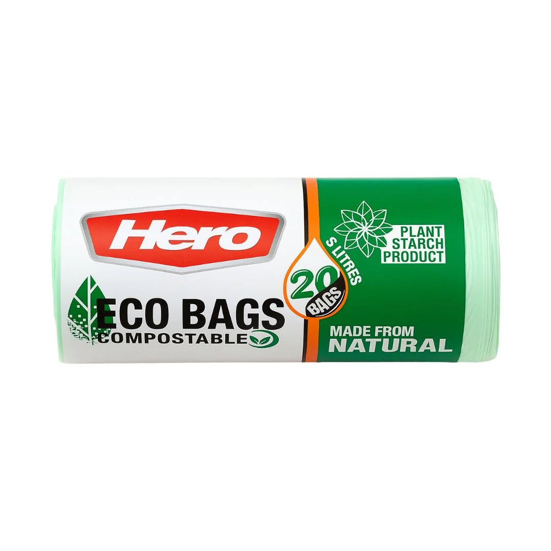 Hero Eco Bags Compostable Caddy Liners 20 x 5 Litre Bags