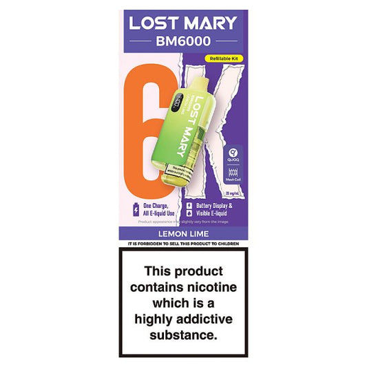Lost Mary BM6000 Refillable Pod Kit - 20mg - Lemon Lime