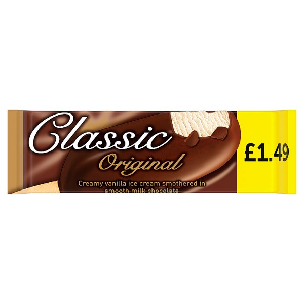 Classic Original Creamy Vanilla Ice Cream Smothered in Smooth Milk Chocolate 110ml