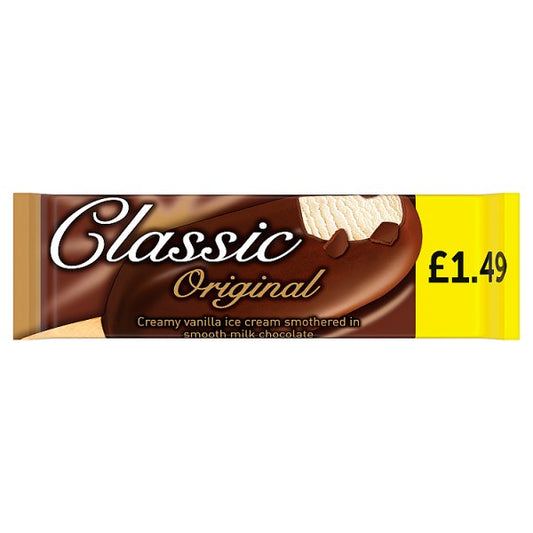 Classic Original Creamy Vanilla Ice Cream Smothered in Smooth Milk Chocolate 110ml