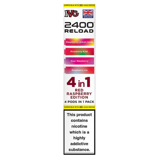 IVG 2400 Reload 4 in 1 Red Raspberry Edition Pods